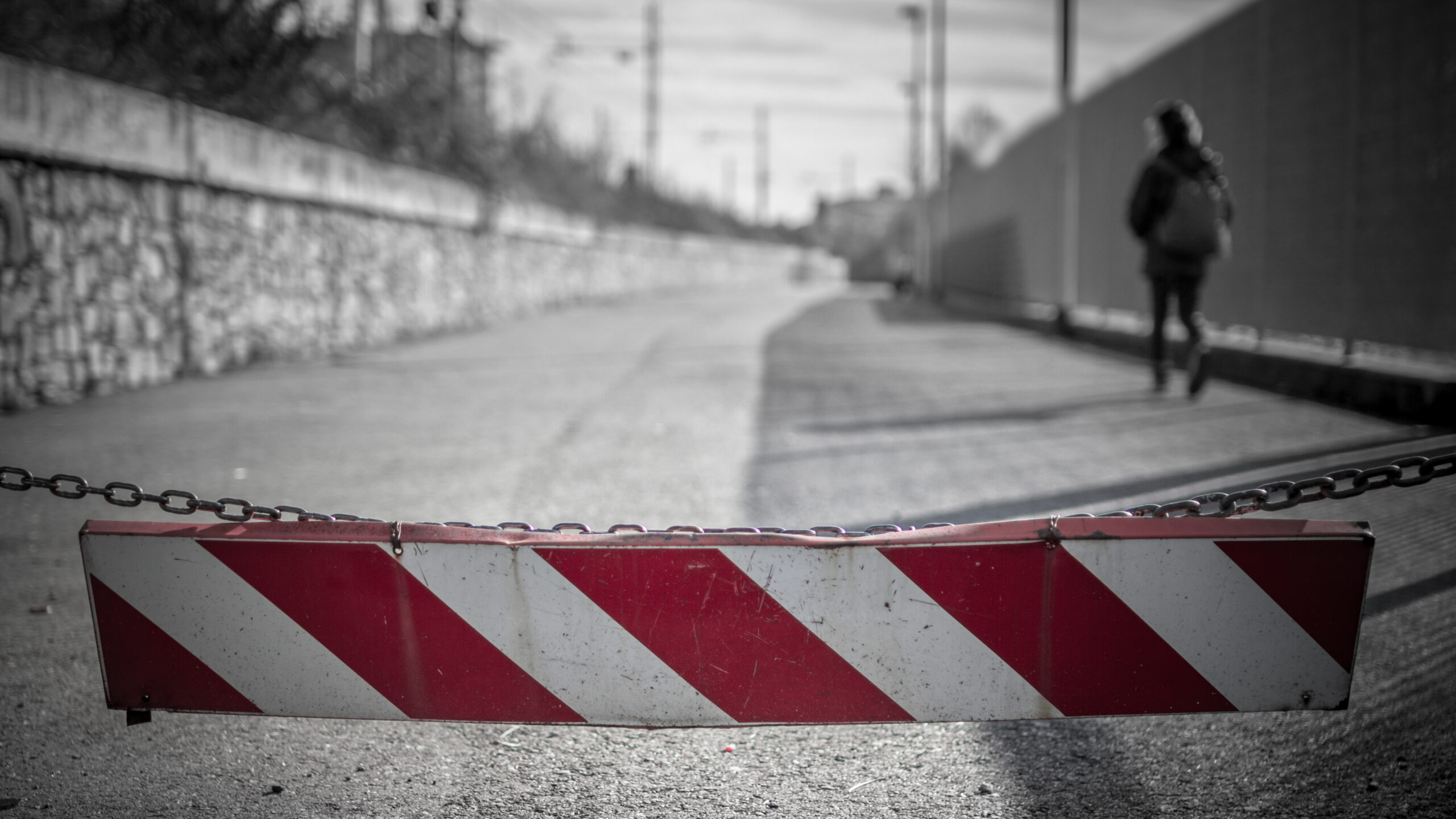barrier walking away