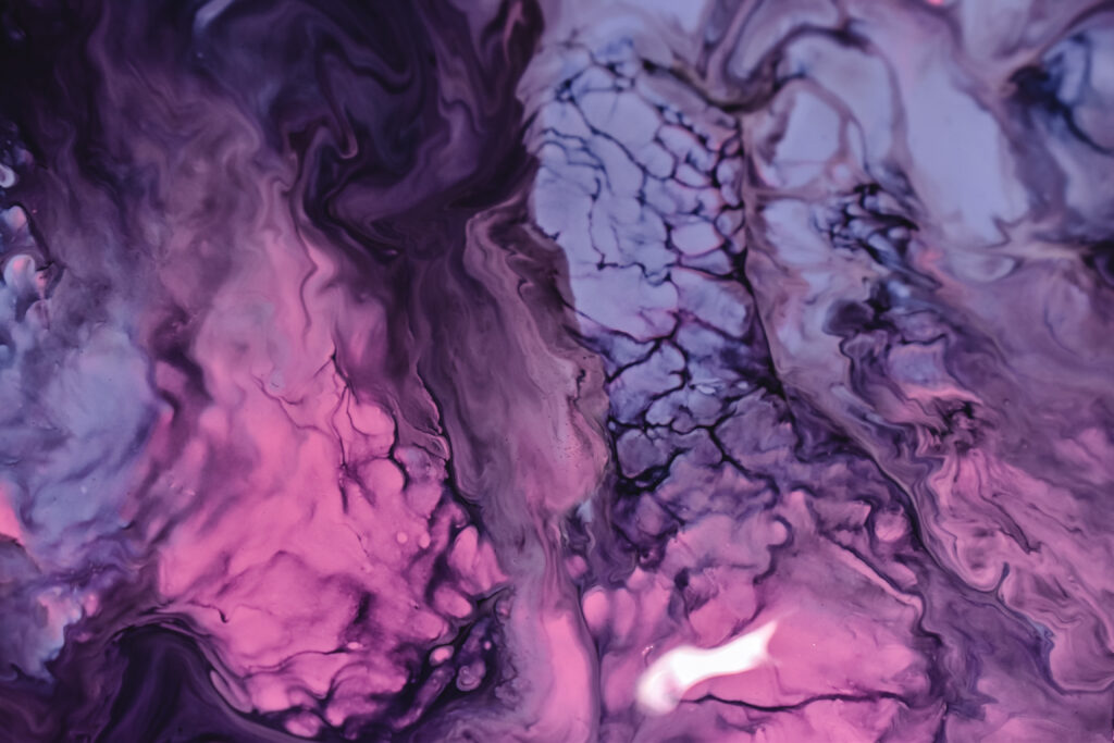 purple abstract art with waves and swirls